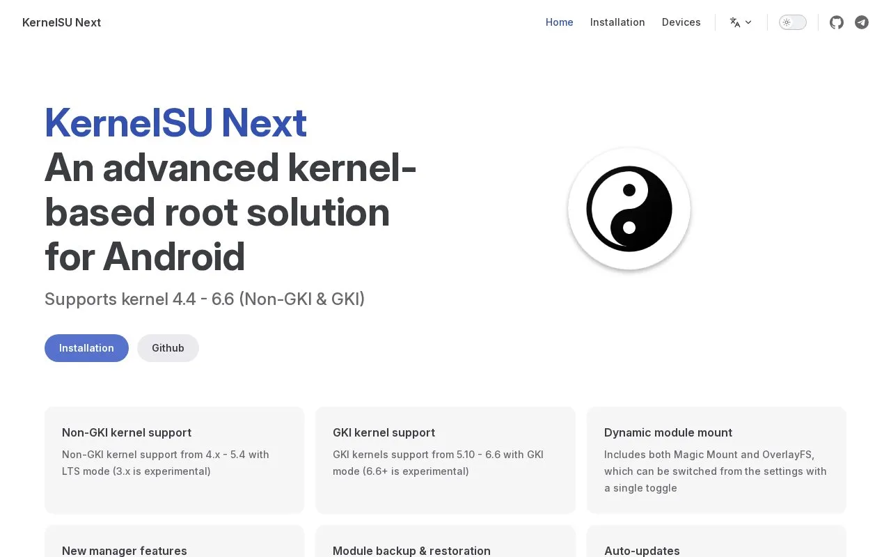 KernelSU-Next homepage screenshot