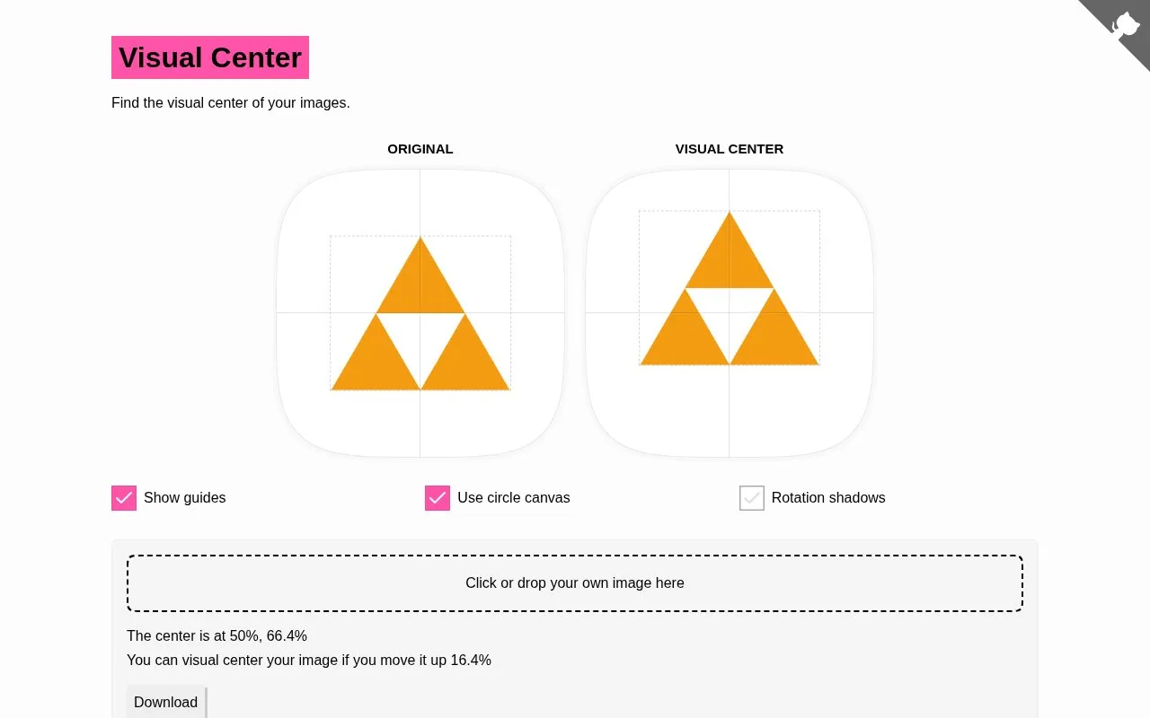 Visual Center homepage screenshot