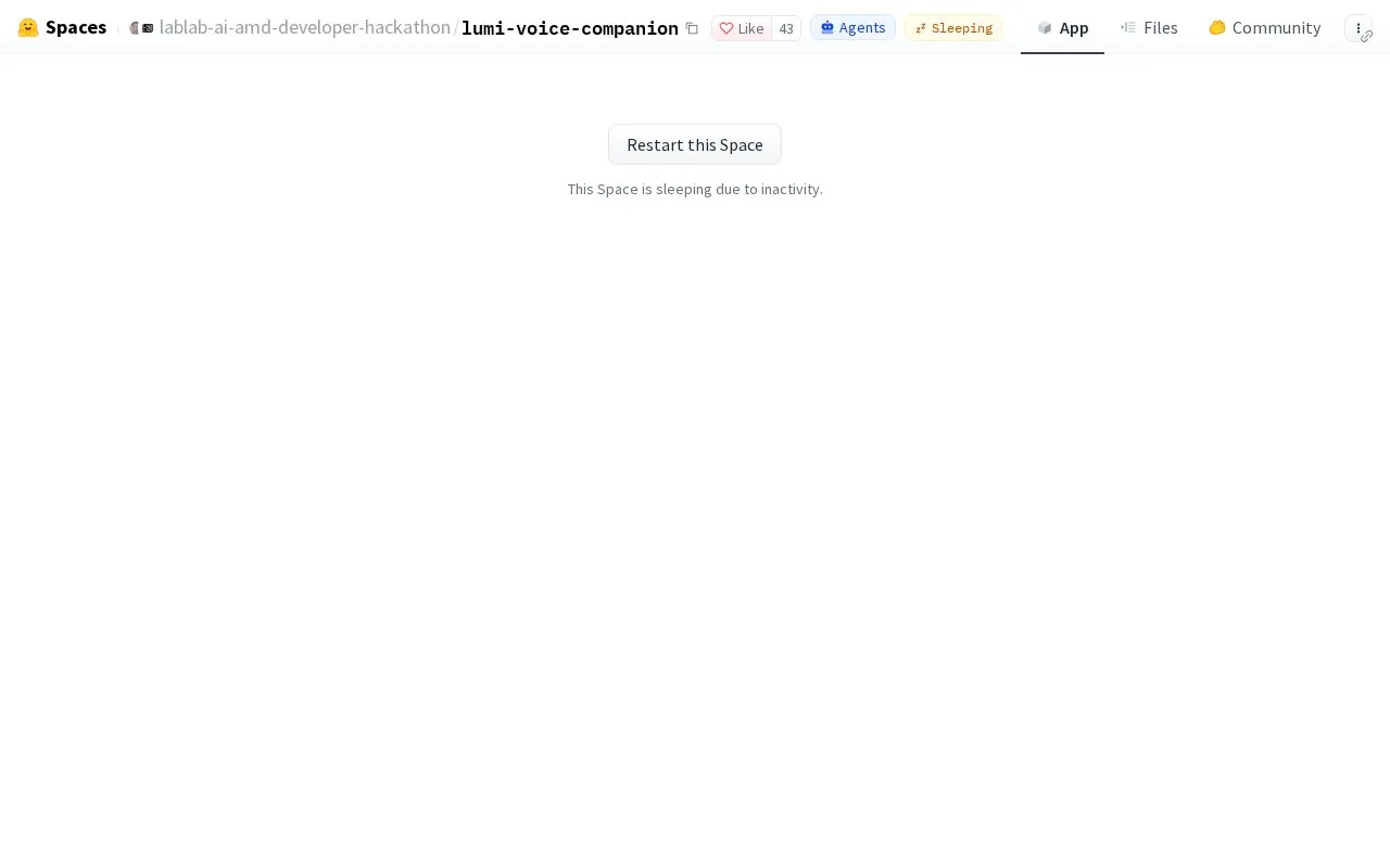 Lumi — AI Voice Companion homepage screenshot