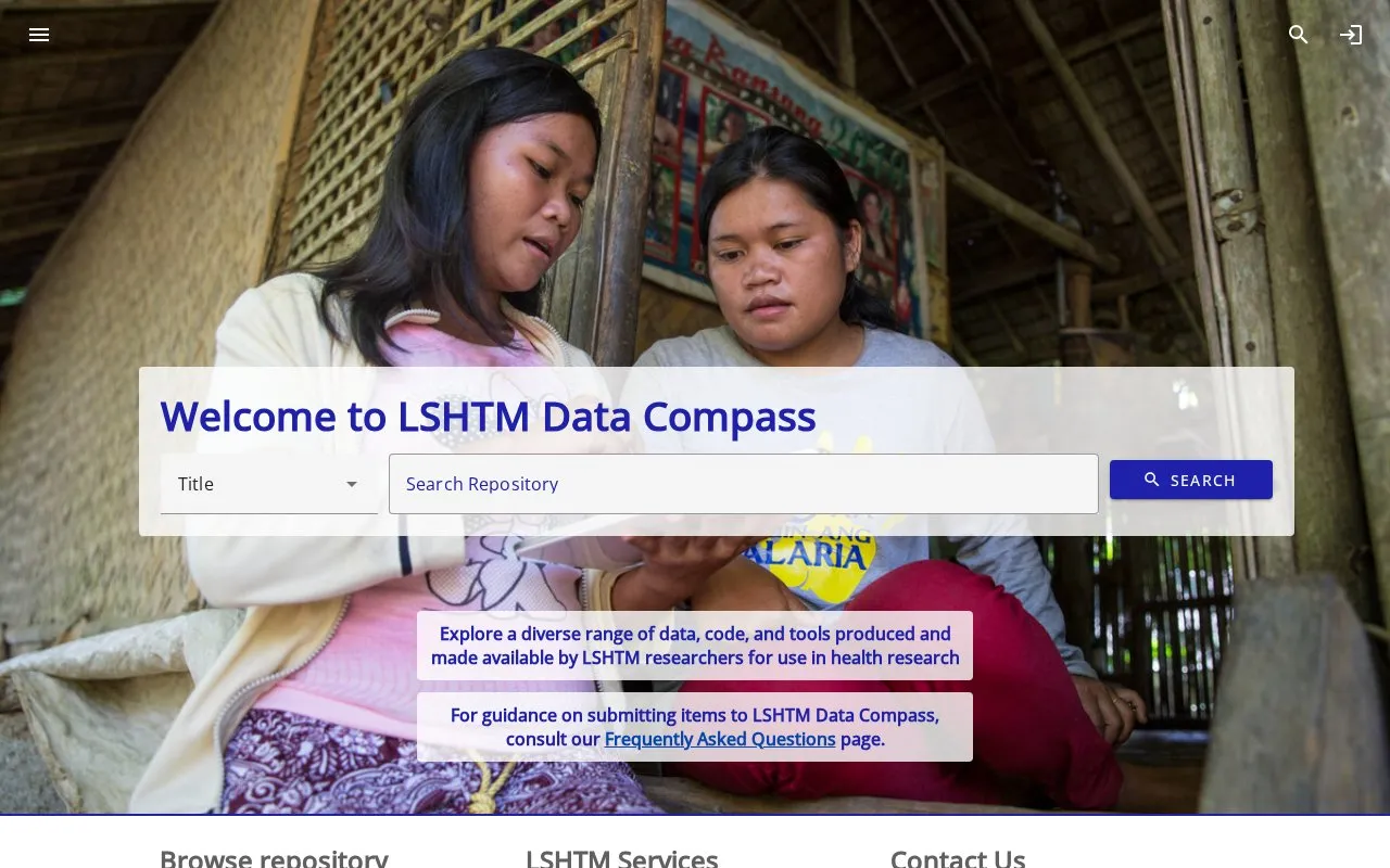 LSHTM Data Compass homepage screenshot