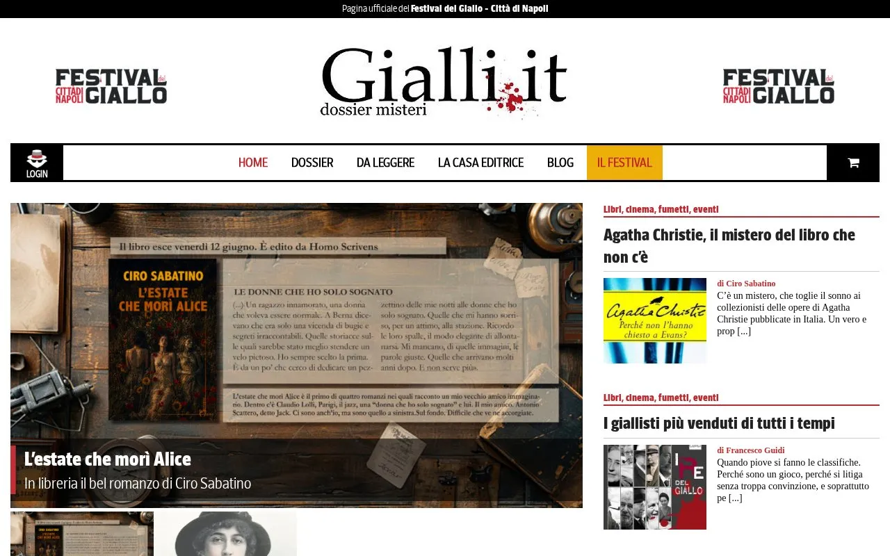Gialli.it homepage screenshot