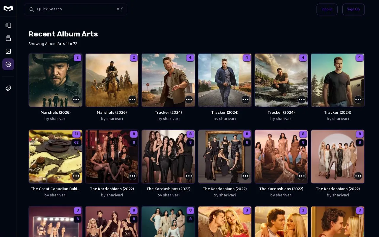 MediUX Album Covers homepage screenshot