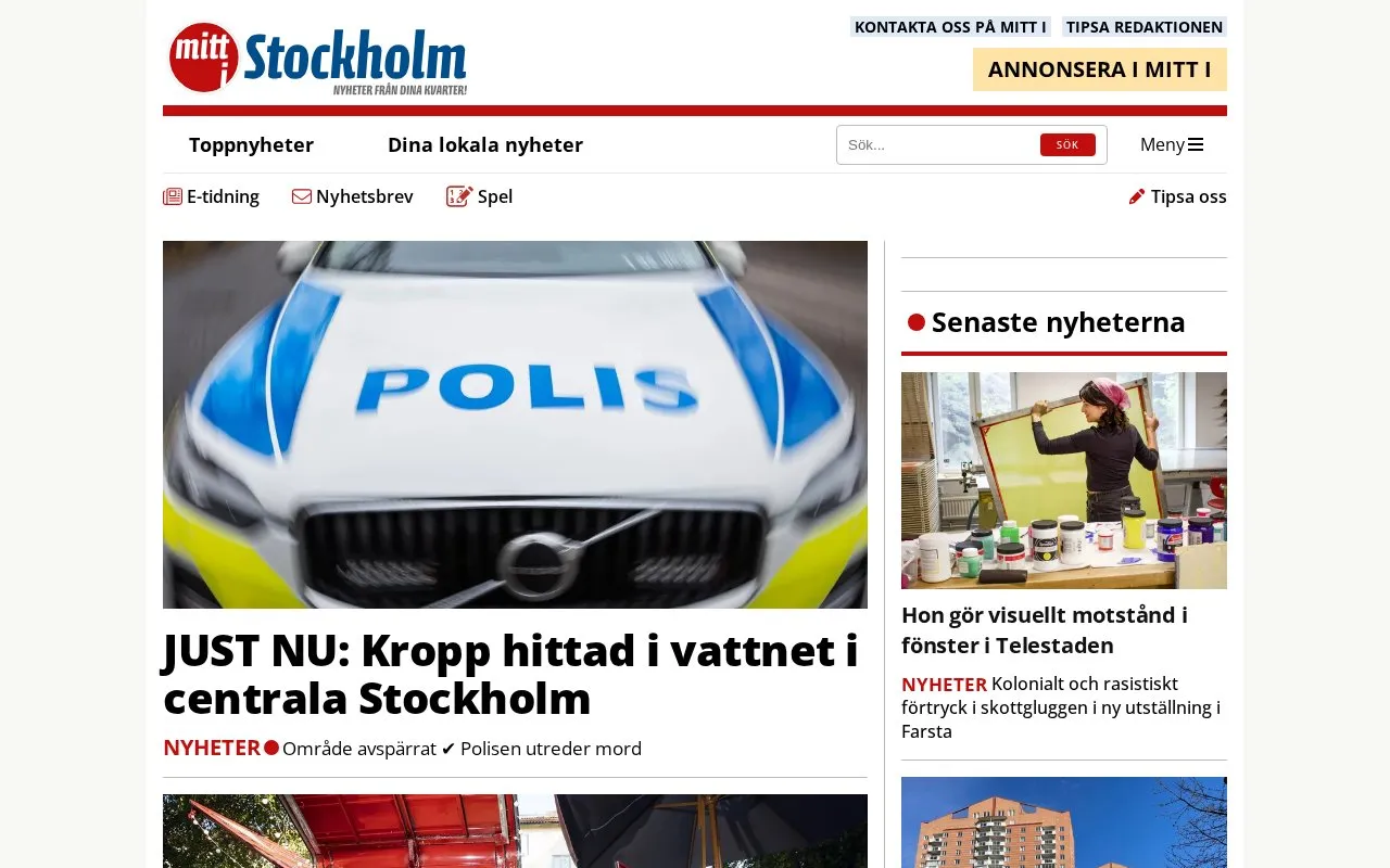 Mitt i homepage screenshot