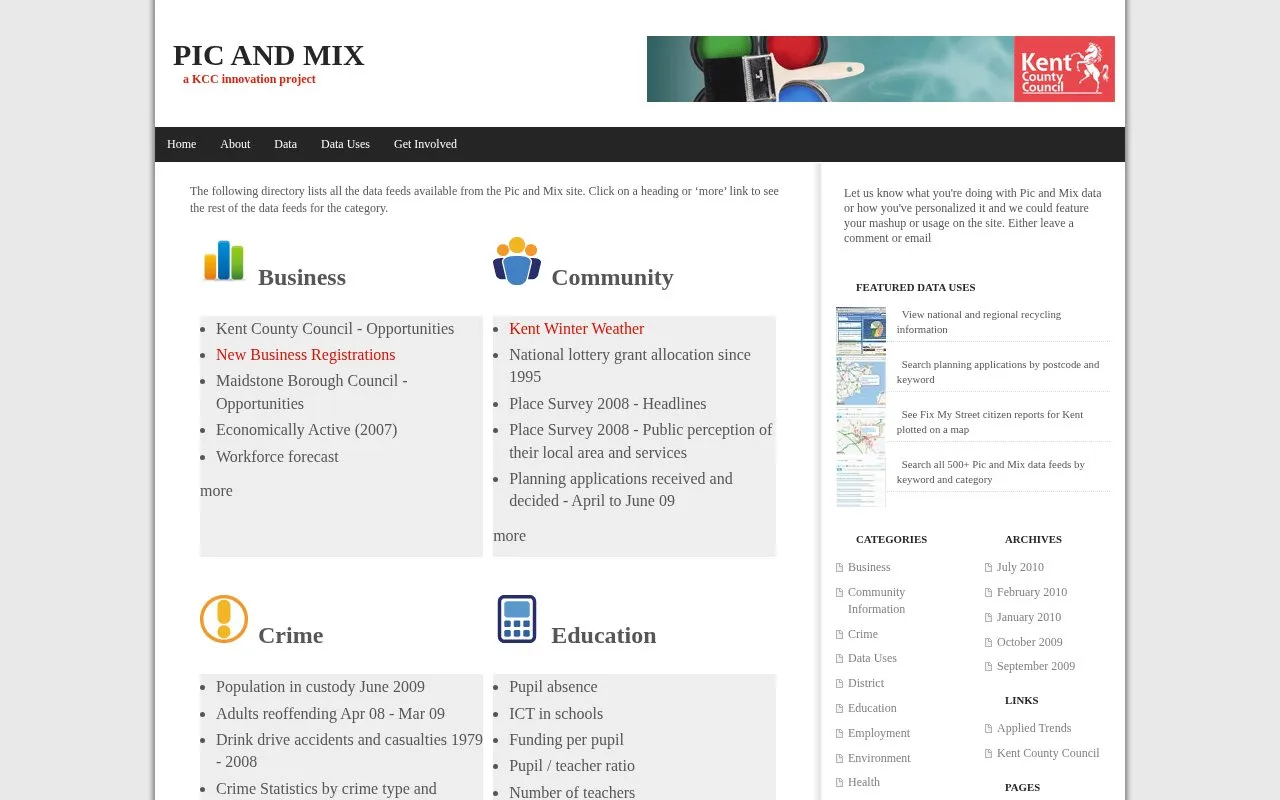 Kent County Catalog homepage screenshot