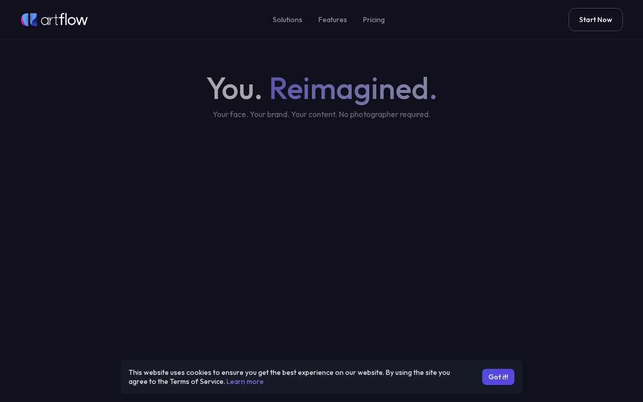 Artflow AI homepage screenshot