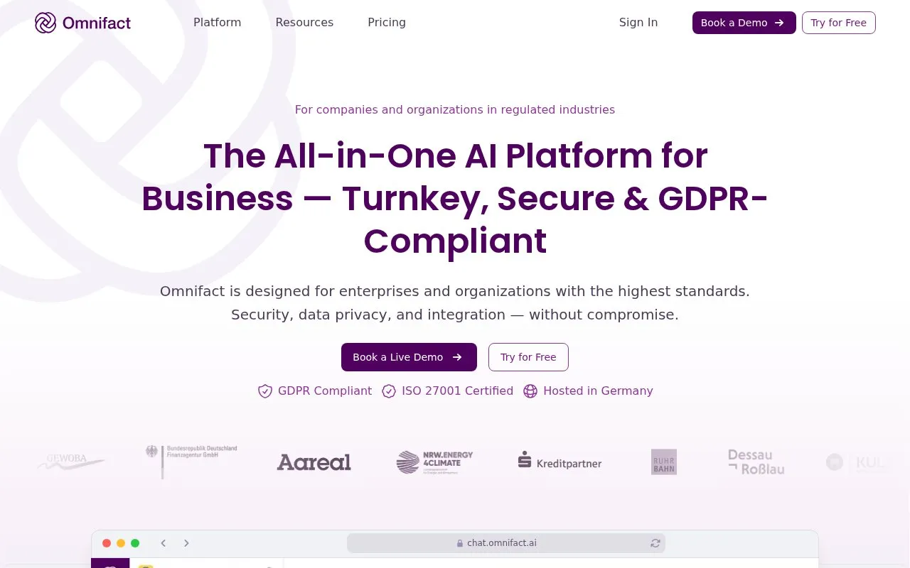 Omnifact homepage screenshot