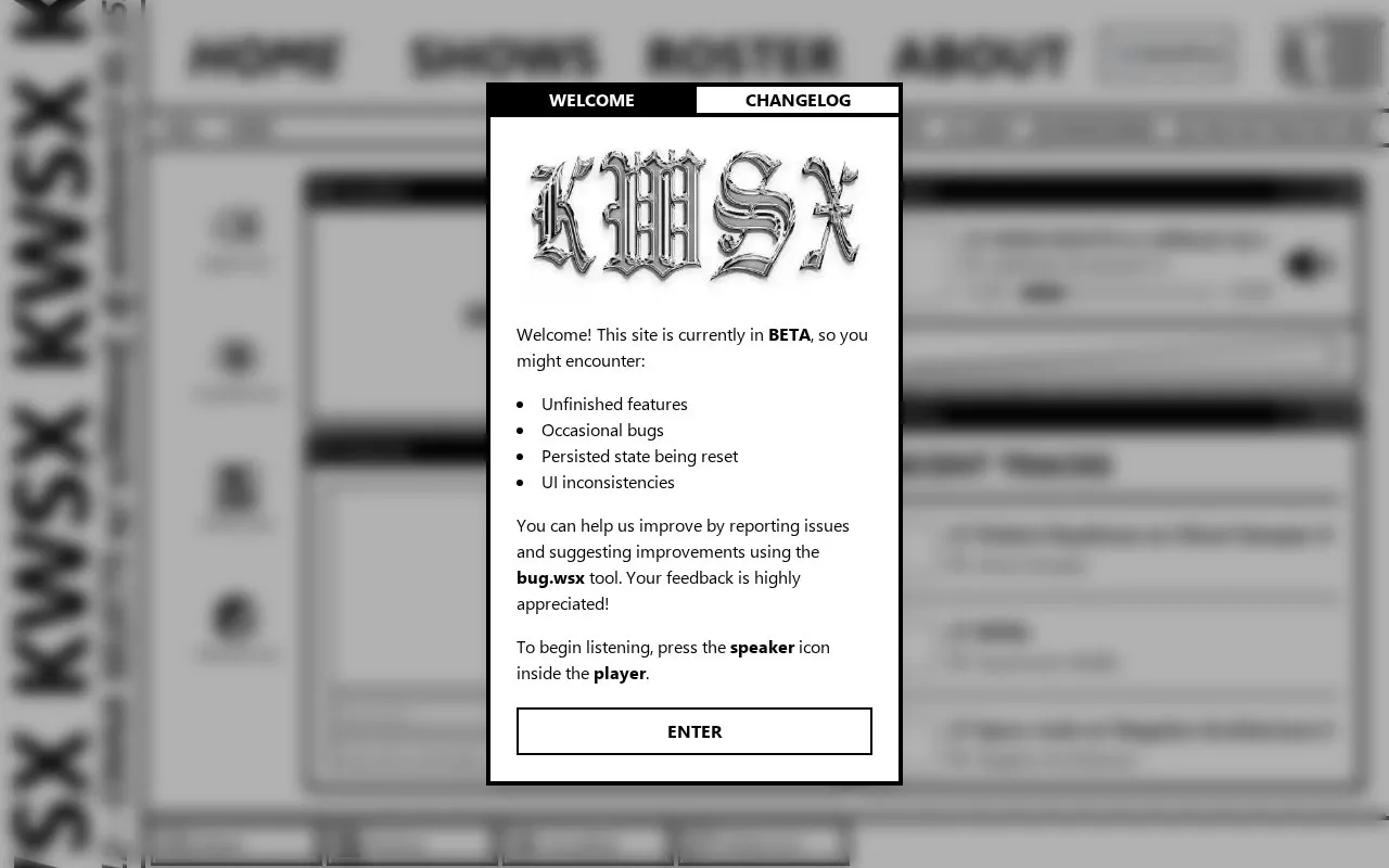KWSX Radio homepage screenshot
