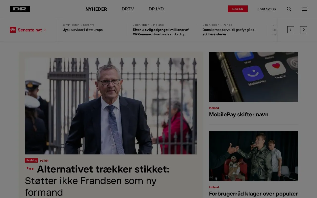 DR.DK homepage screenshot