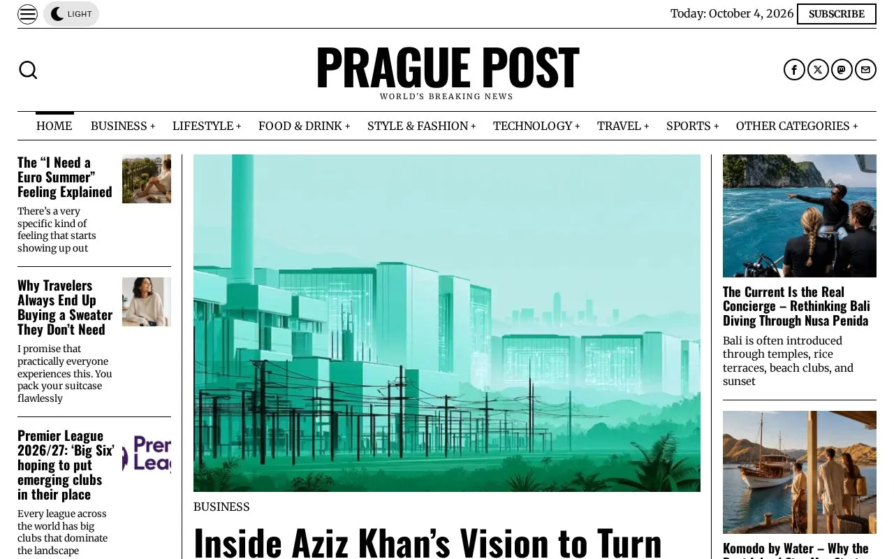 The Prague Post homepage screenshot