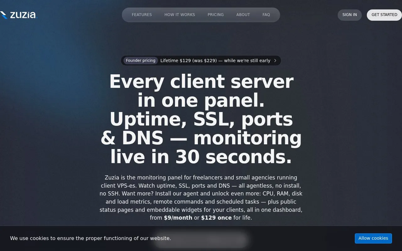 Zuzia homepage screenshot