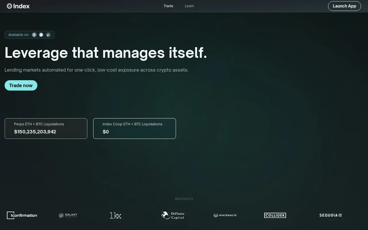 Index Coop homepage screenshot