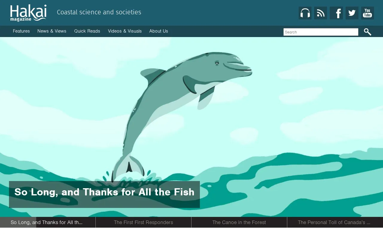 Hakai Magazine homepage screenshot