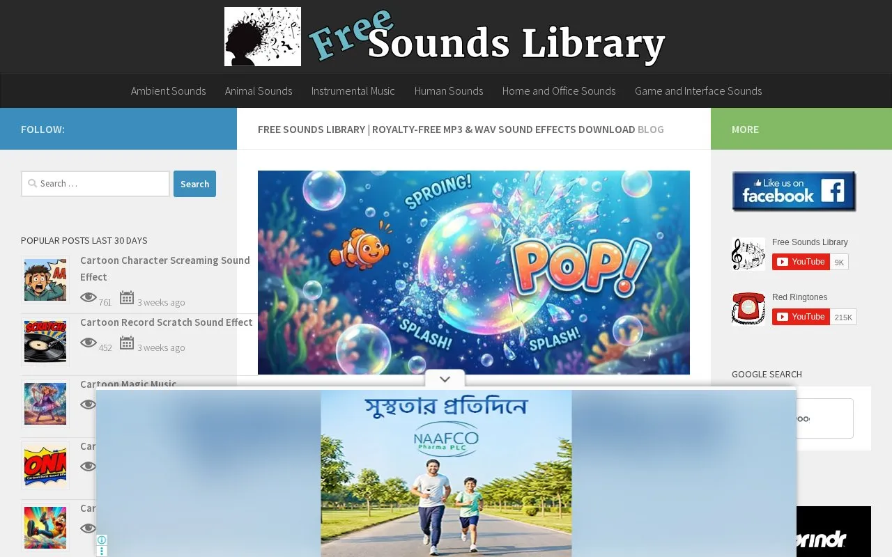 FreeSoundsLibrary homepage screenshot