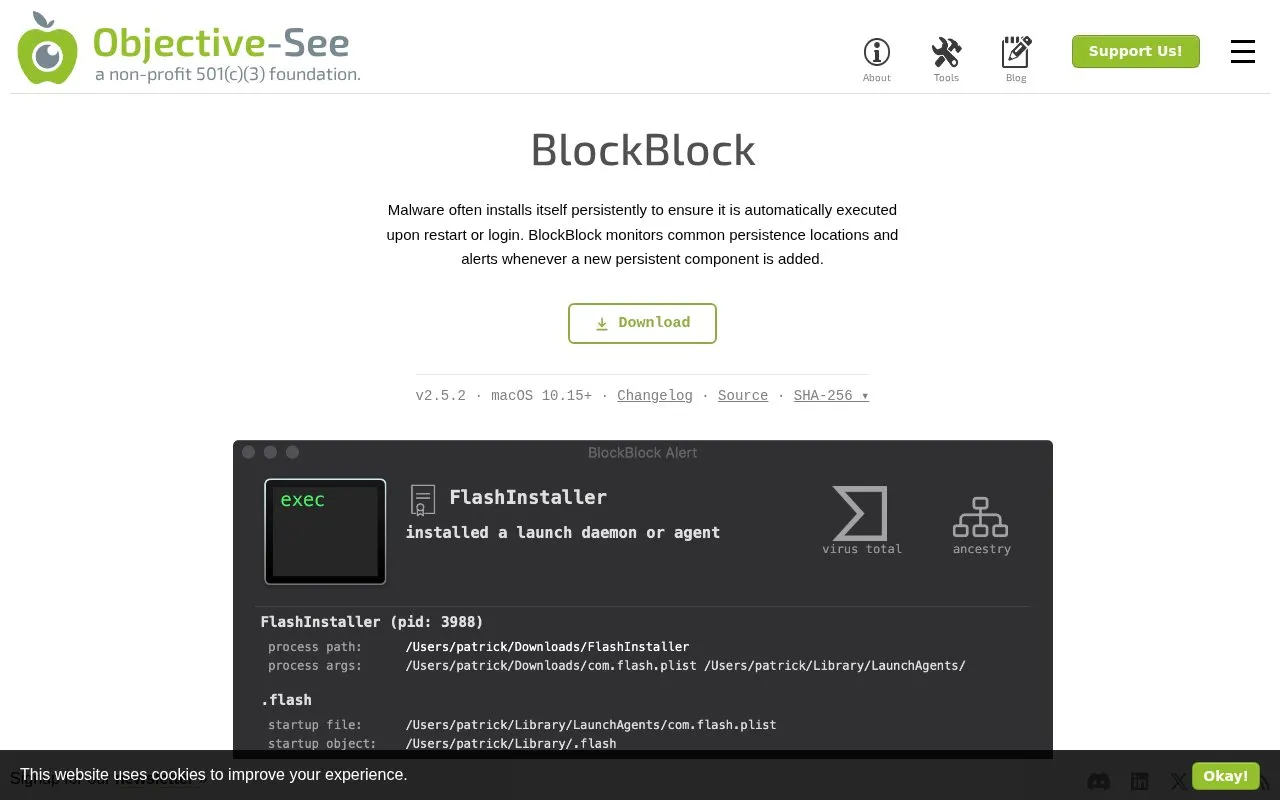 BlockBlock homepage screenshot