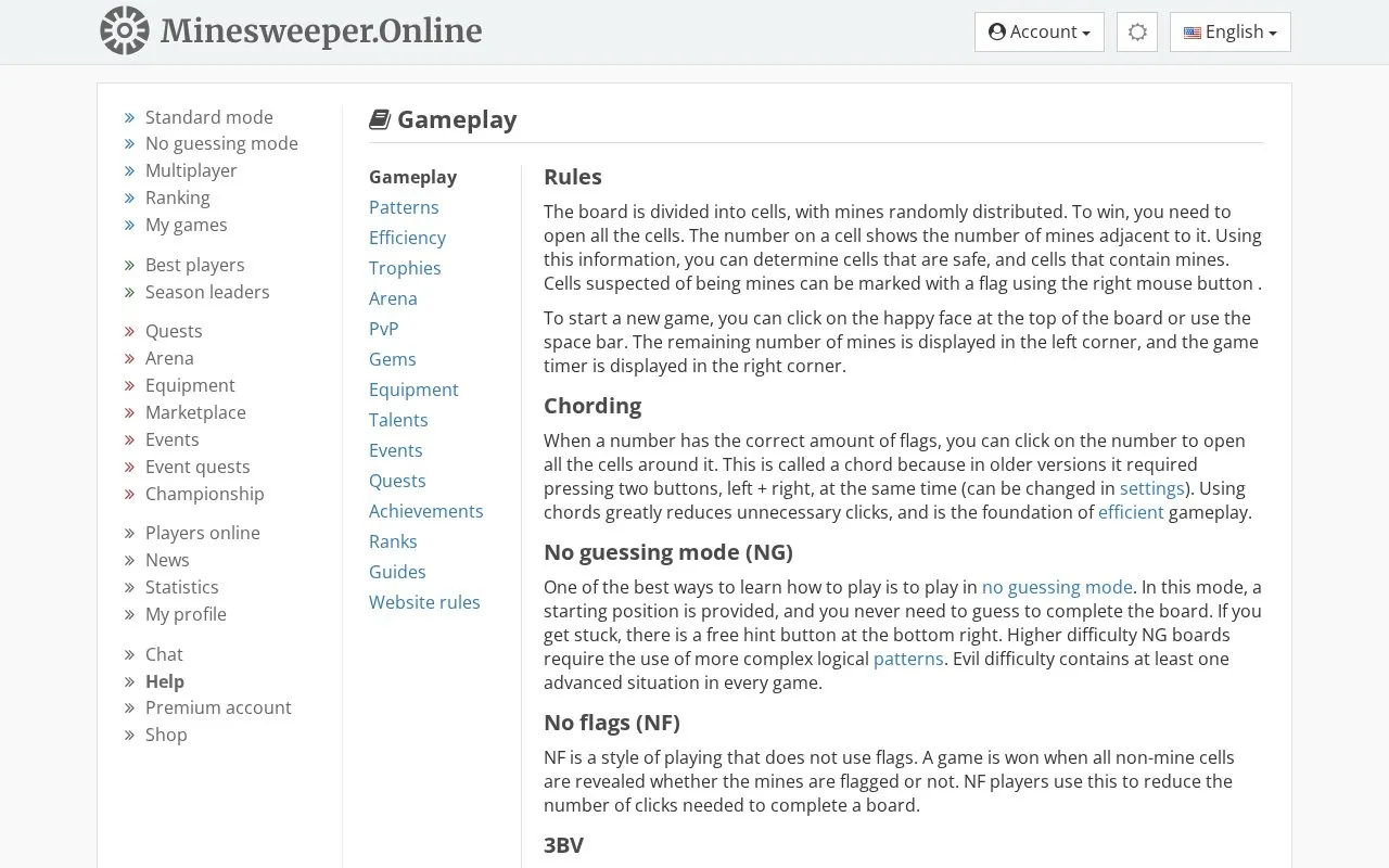 Help homepage screenshot