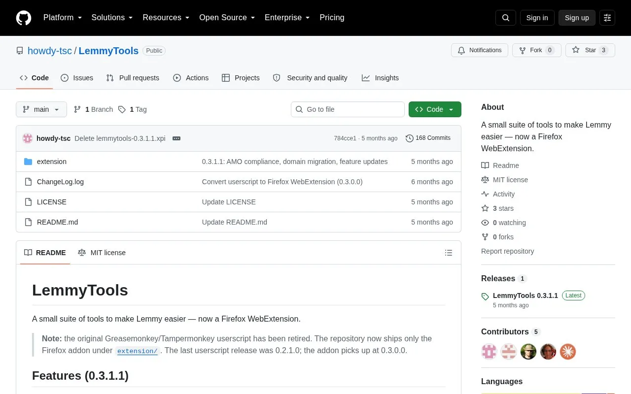 LemmyTools homepage screenshot