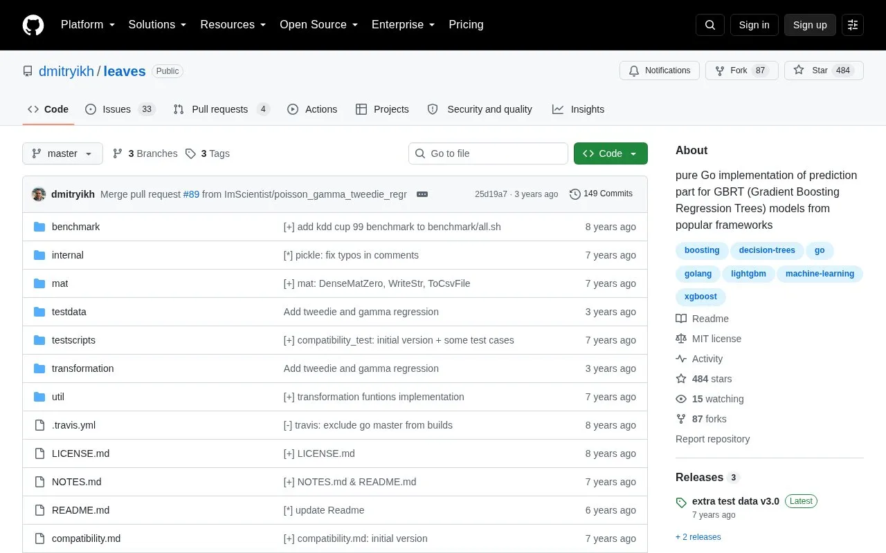 leaves homepage screenshot