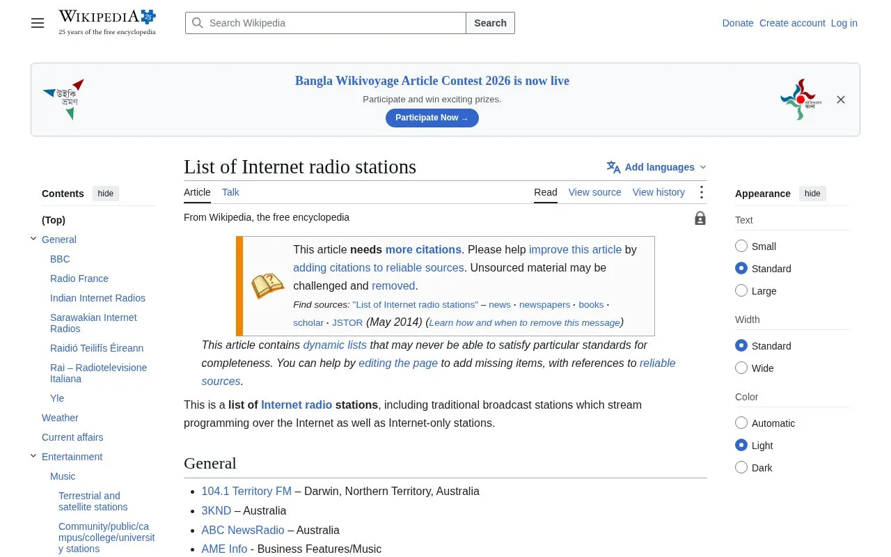 Station Index homepage screenshot