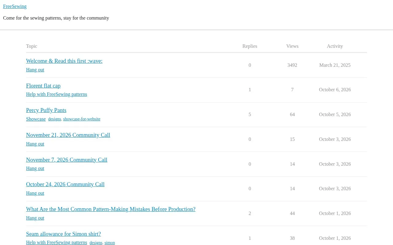 Forum homepage screenshot