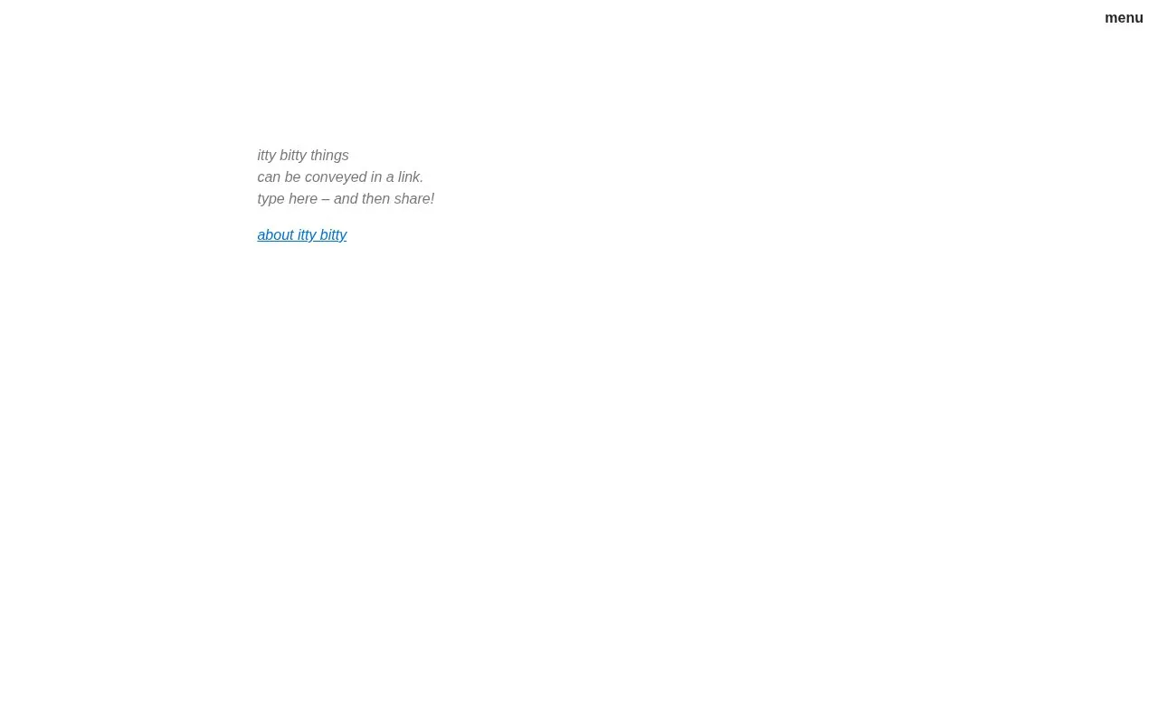 itty.bitty homepage screenshot