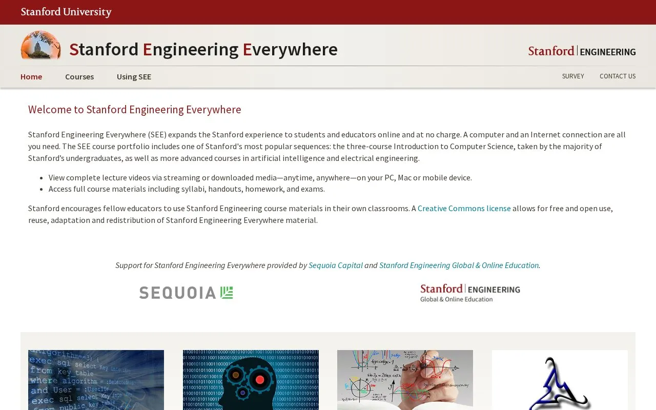 SEE homepage screenshot