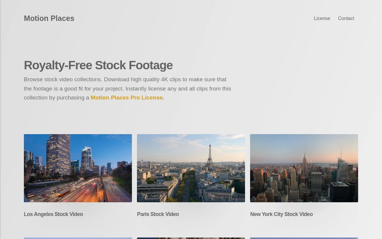 MotionPlaces homepage screenshot