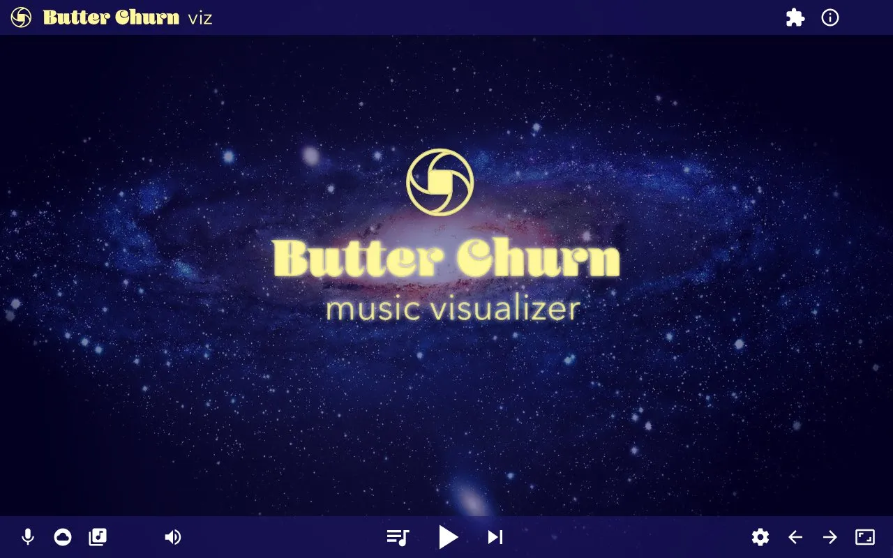 Butterchurn Visualizer homepage screenshot