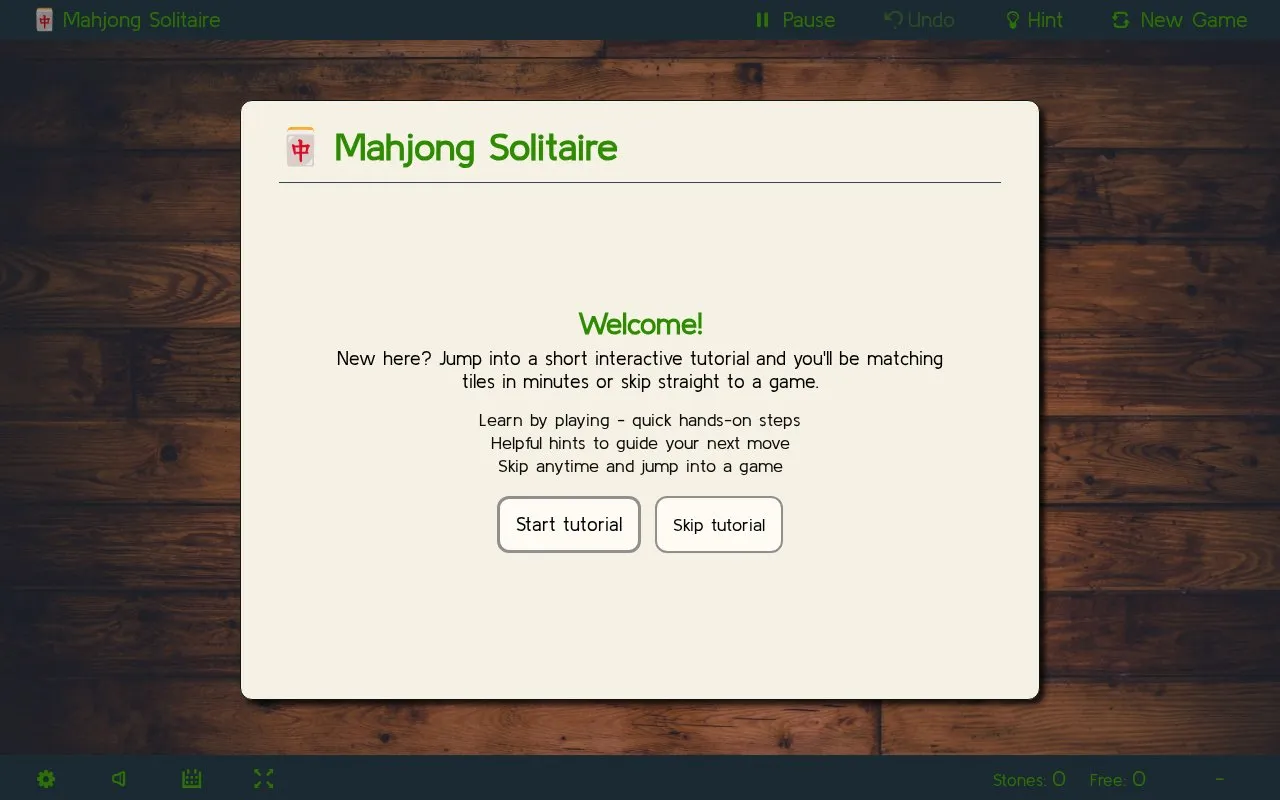 Mahjong Solitaire homepage screenshot