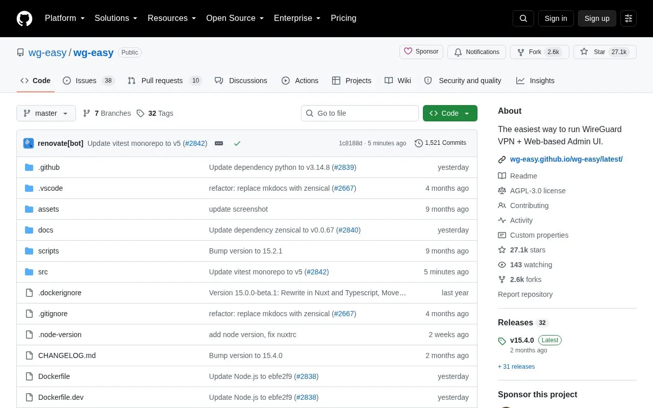 Web UI homepage screenshot
