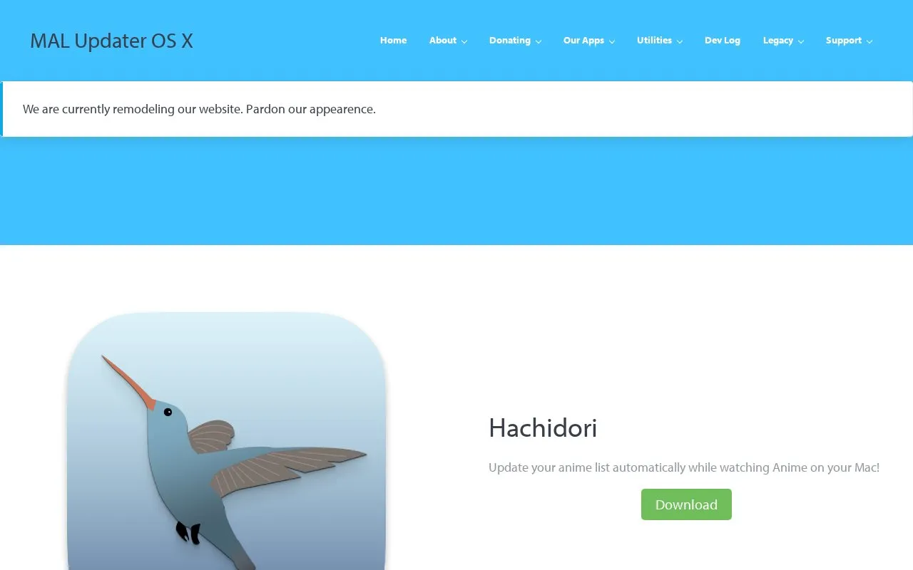 Hachidori homepage screenshot