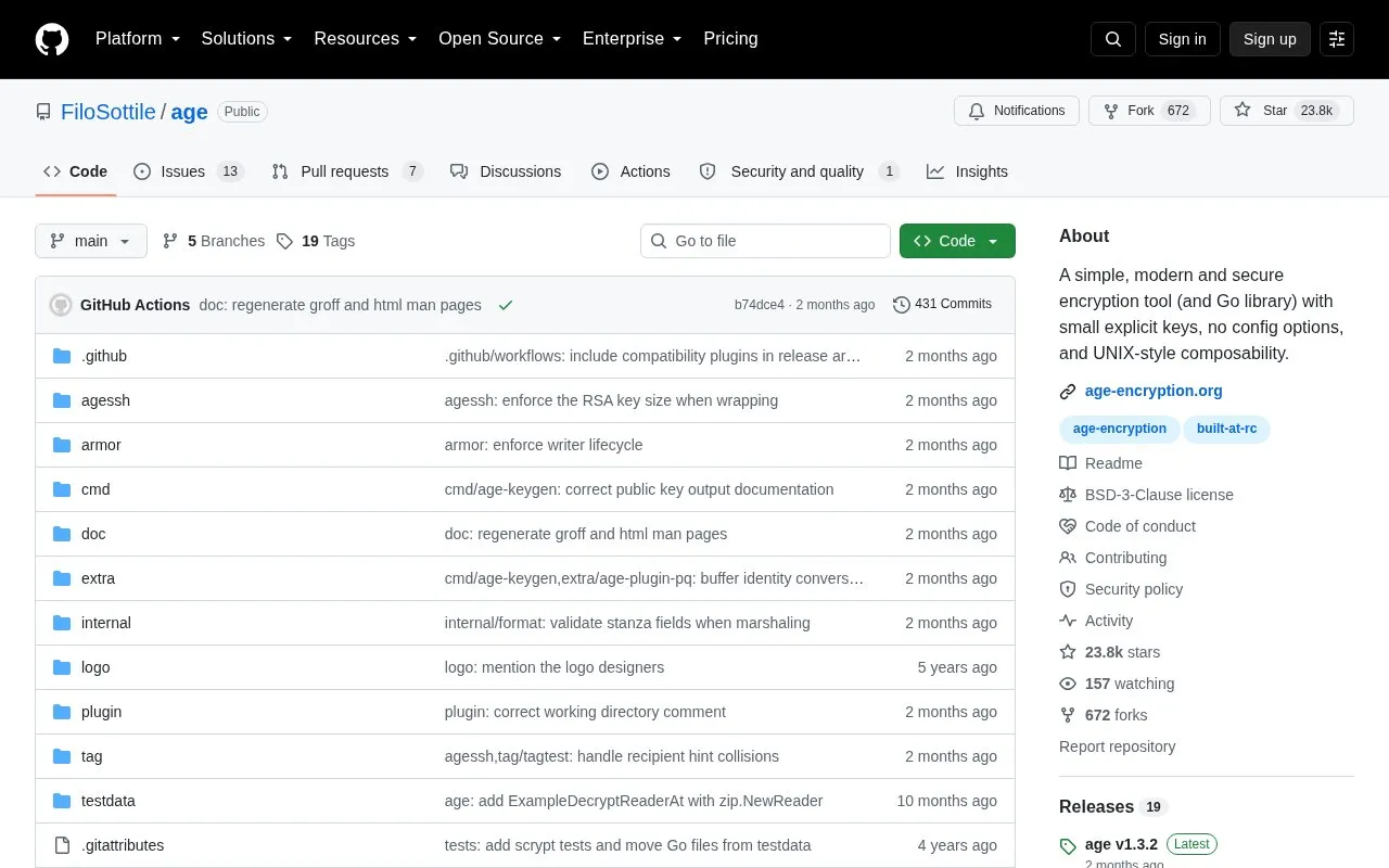 age homepage screenshot