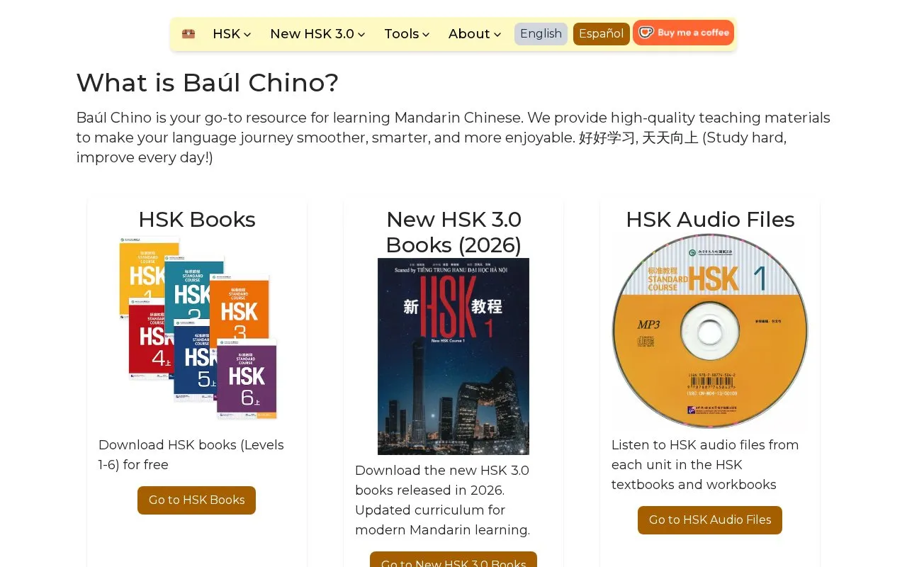 Baúl Chino homepage screenshot