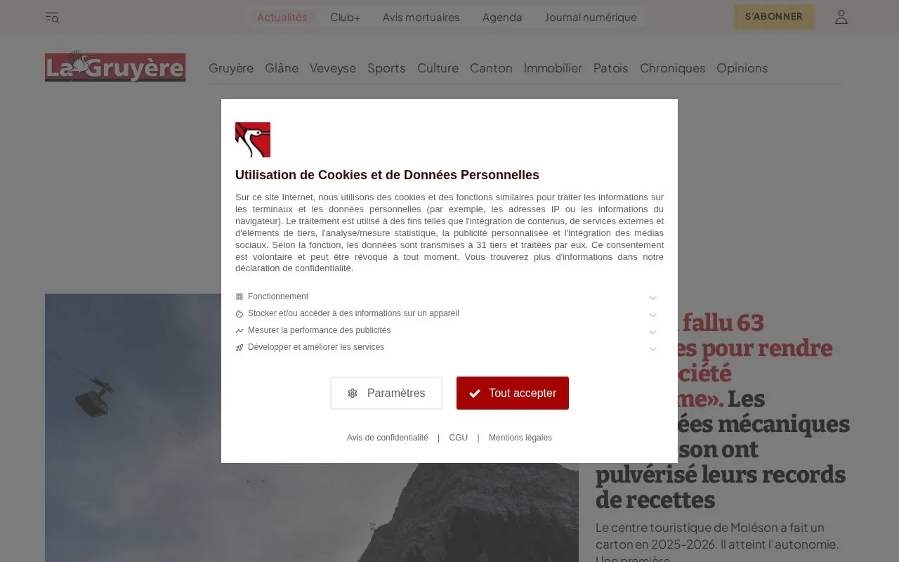 La Gruyère homepage screenshot