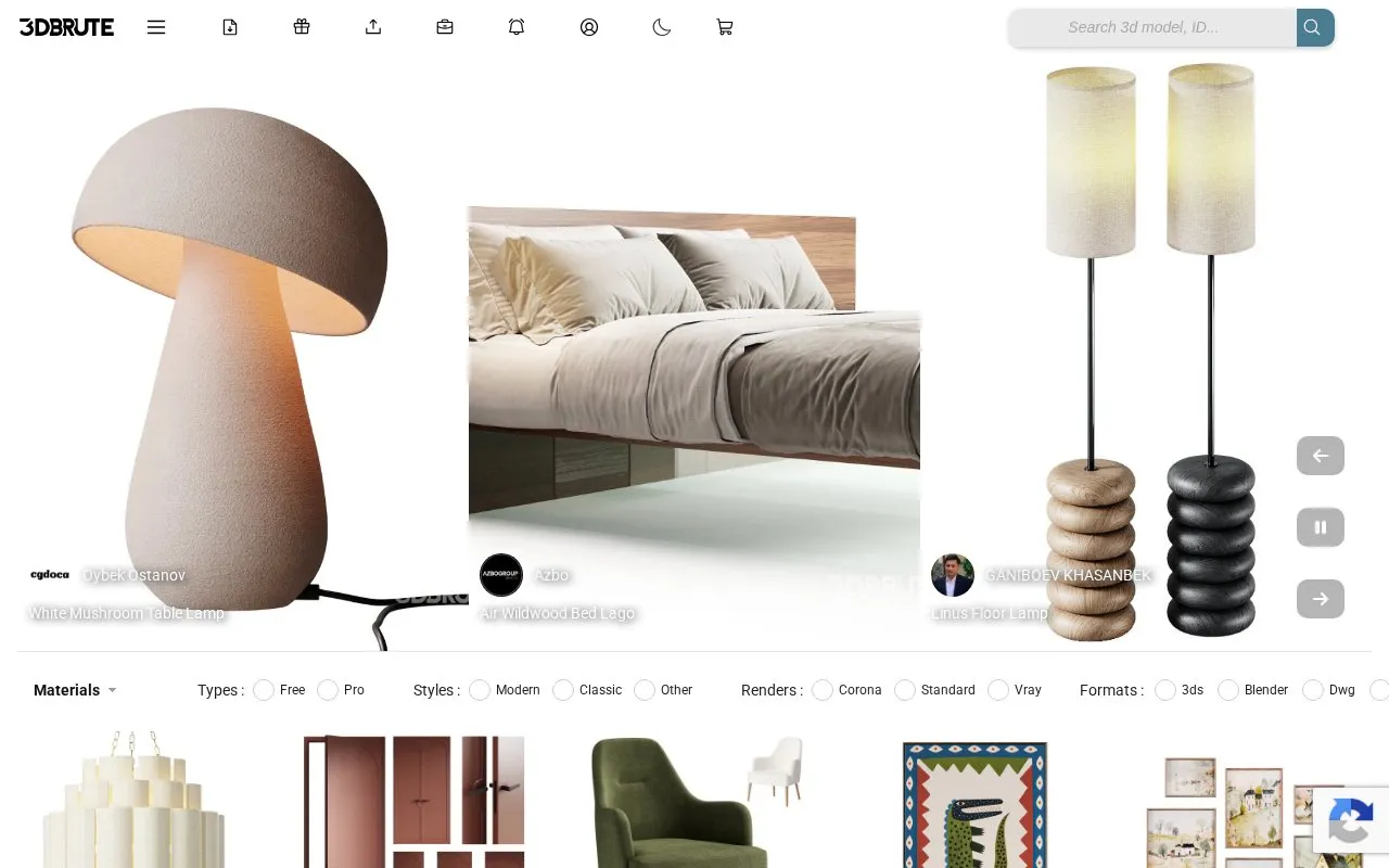 3DBrute homepage screenshot
