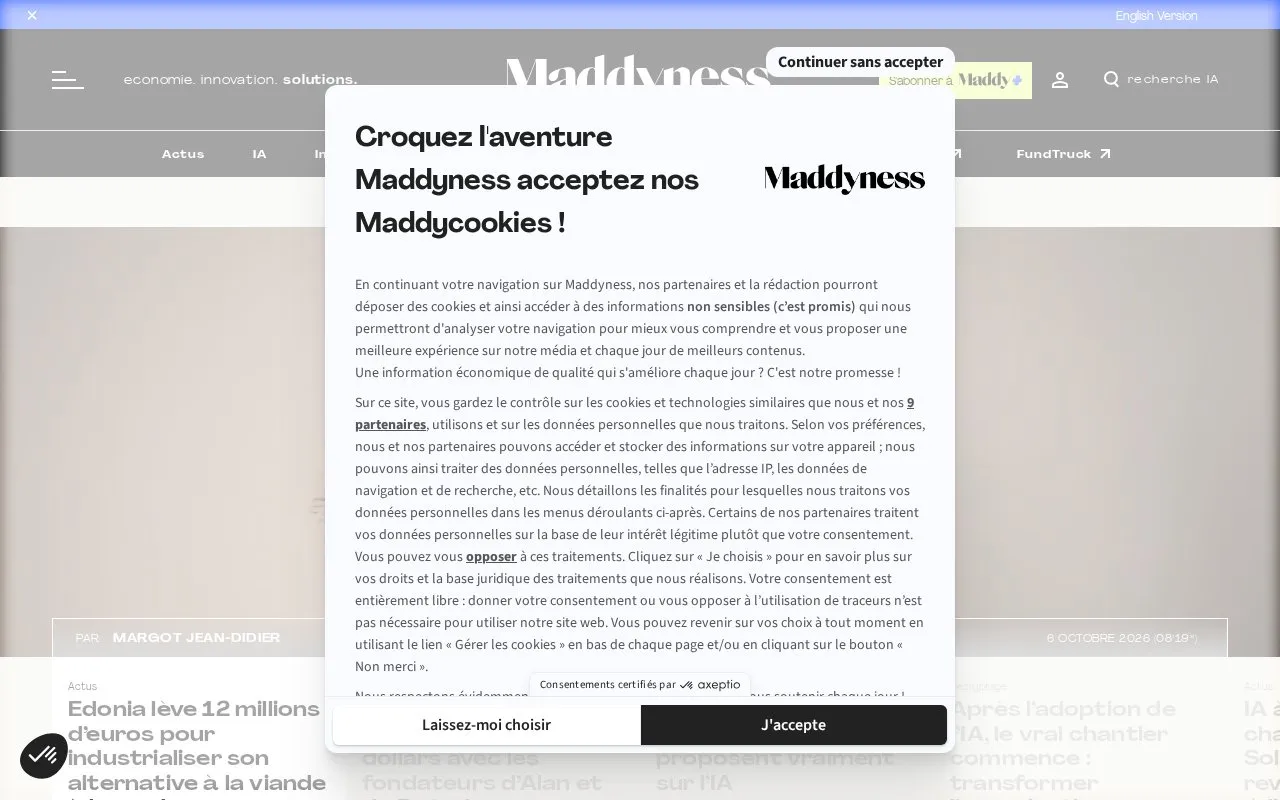 Maddyness UK homepage screenshot