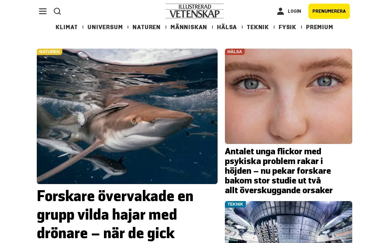 Science Illustrated homepage screenshot