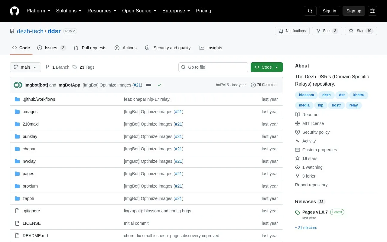 DDSR homepage screenshot