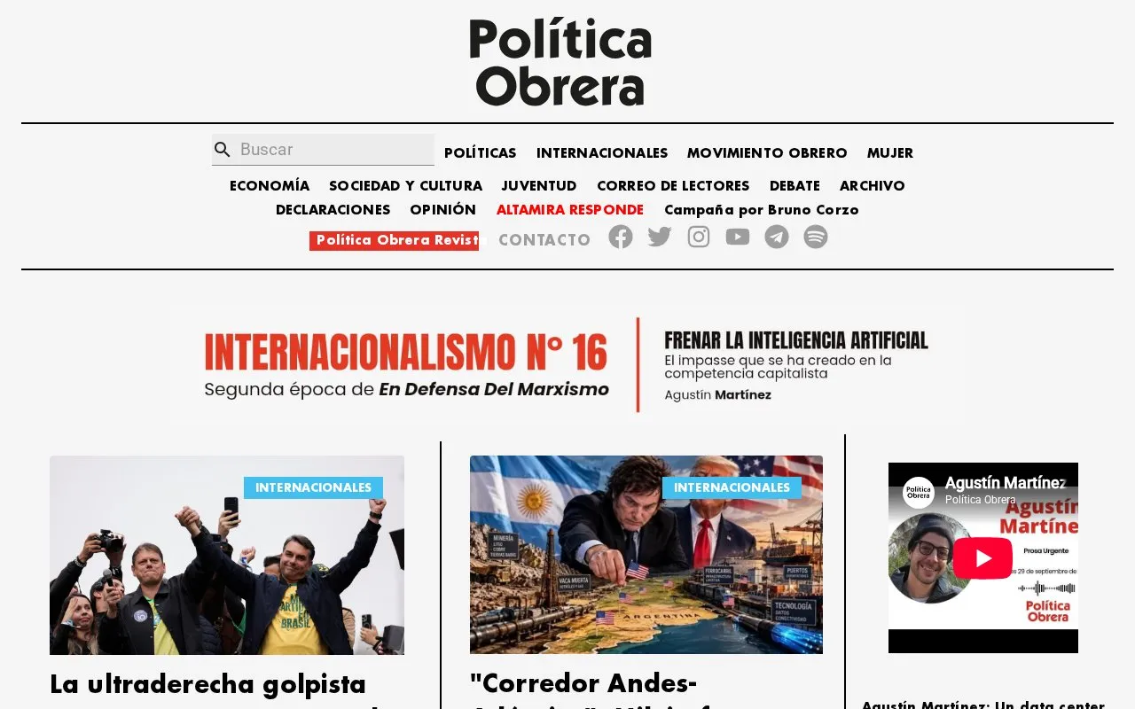Workers' Politics homepage screenshot