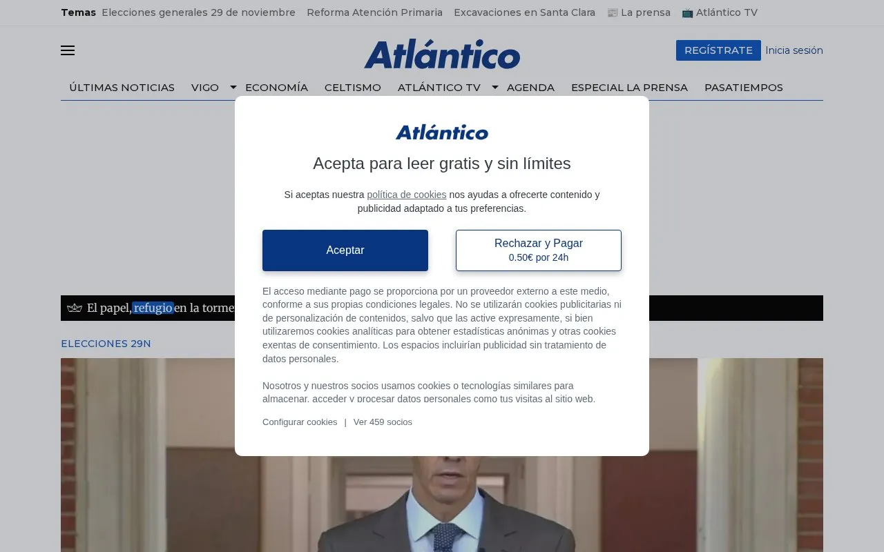 Atlántico Diario homepage screenshot
