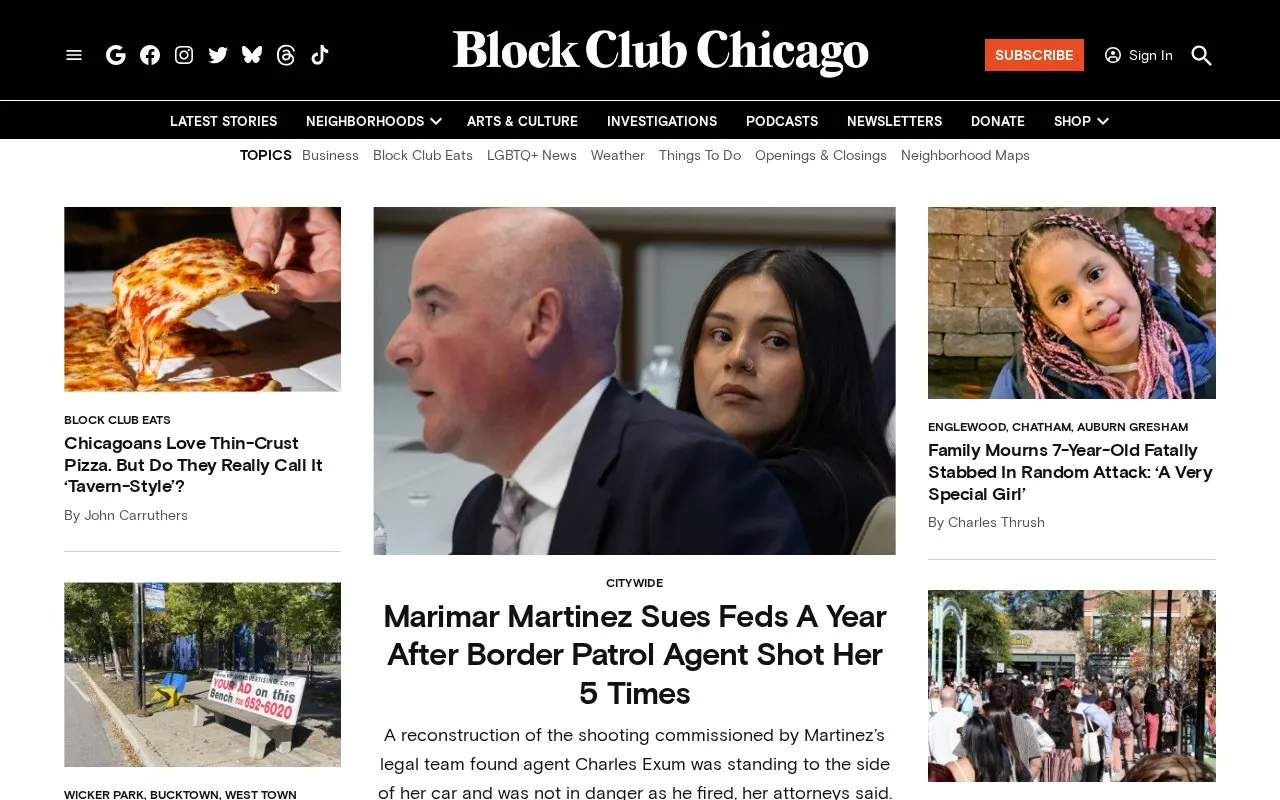 Block Club Chicago homepage screenshot