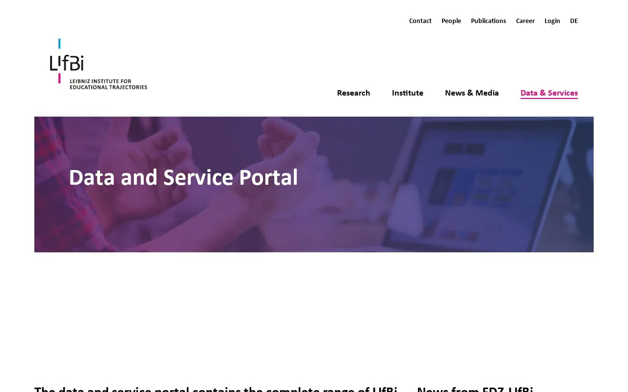 Forschungsdatenzentrum des LIfBi homepage screenshot