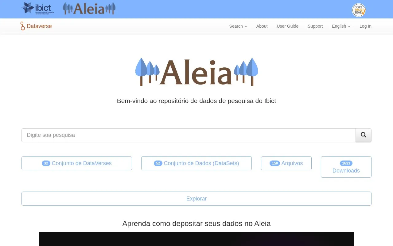Aleia homepage screenshot