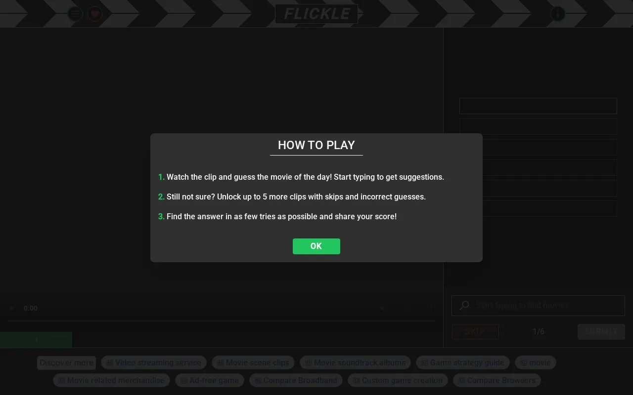 Flickle homepage screenshot