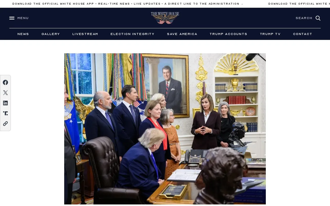 White House Wire homepage screenshot