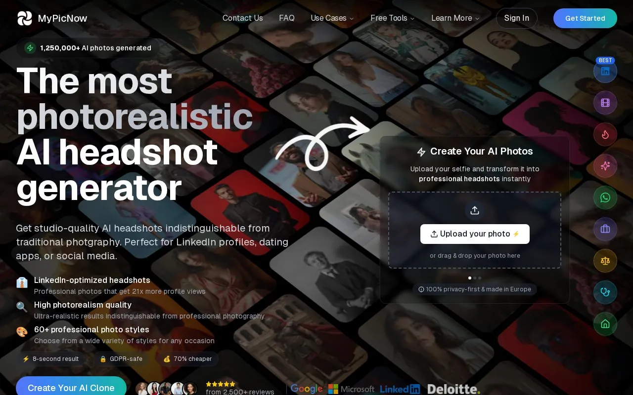 MyPicNow homepage screenshot
