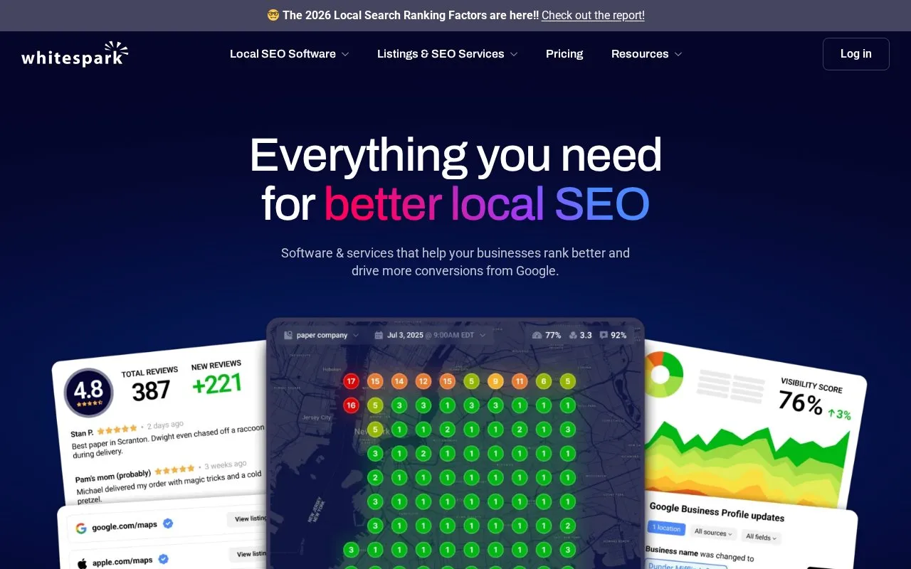 Whitespark homepage screenshot