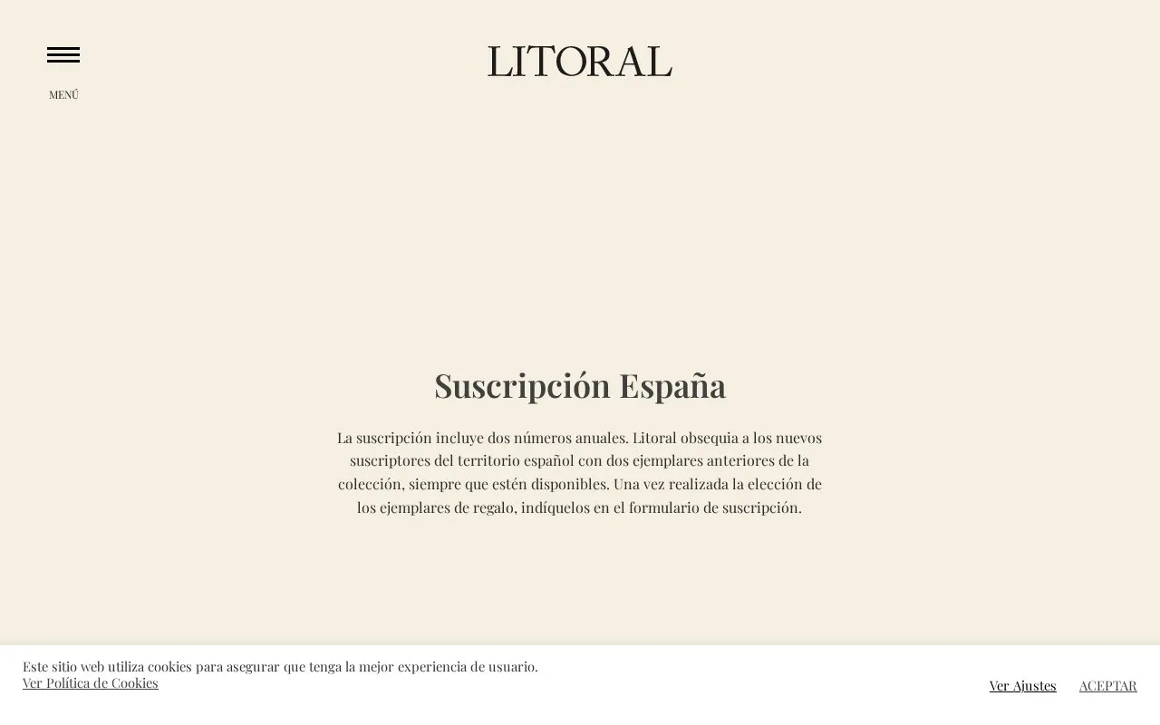 Litoral. Revista de Poesía, Arte y Pensamiento homepage screenshot