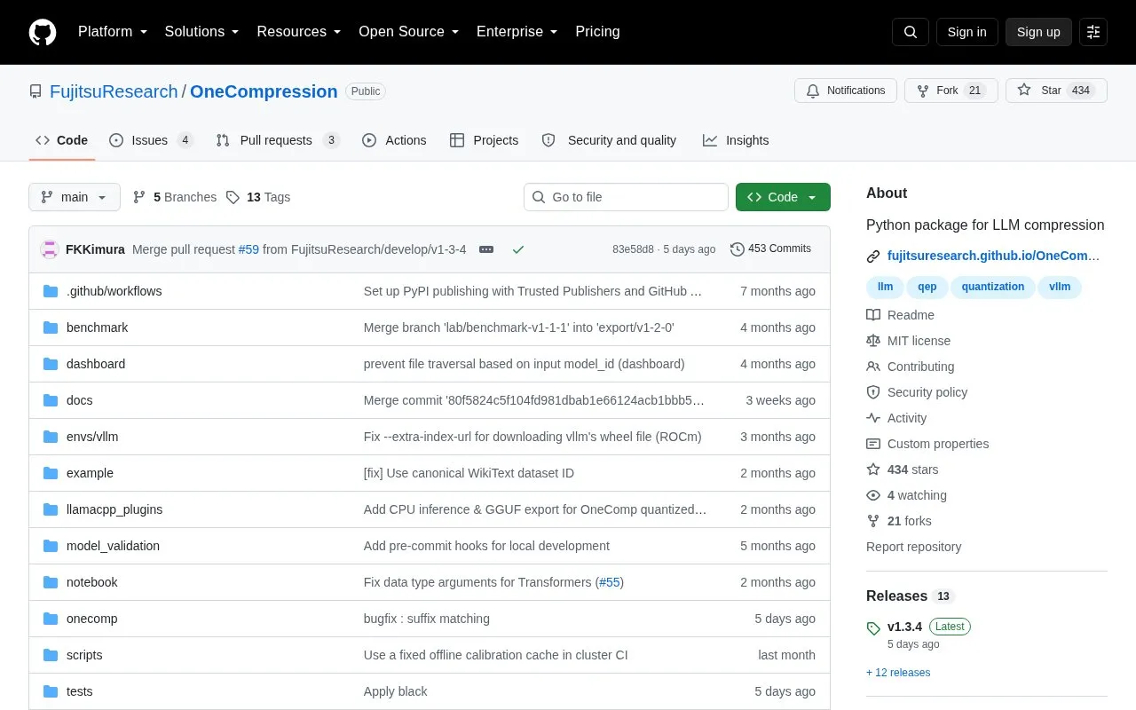 OneComp homepage screenshot