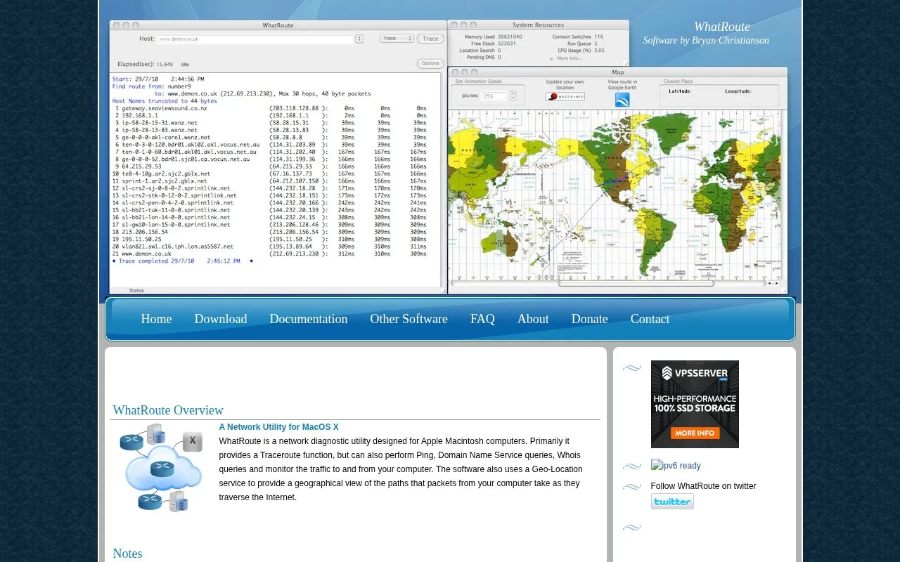 What Route homepage screenshot
