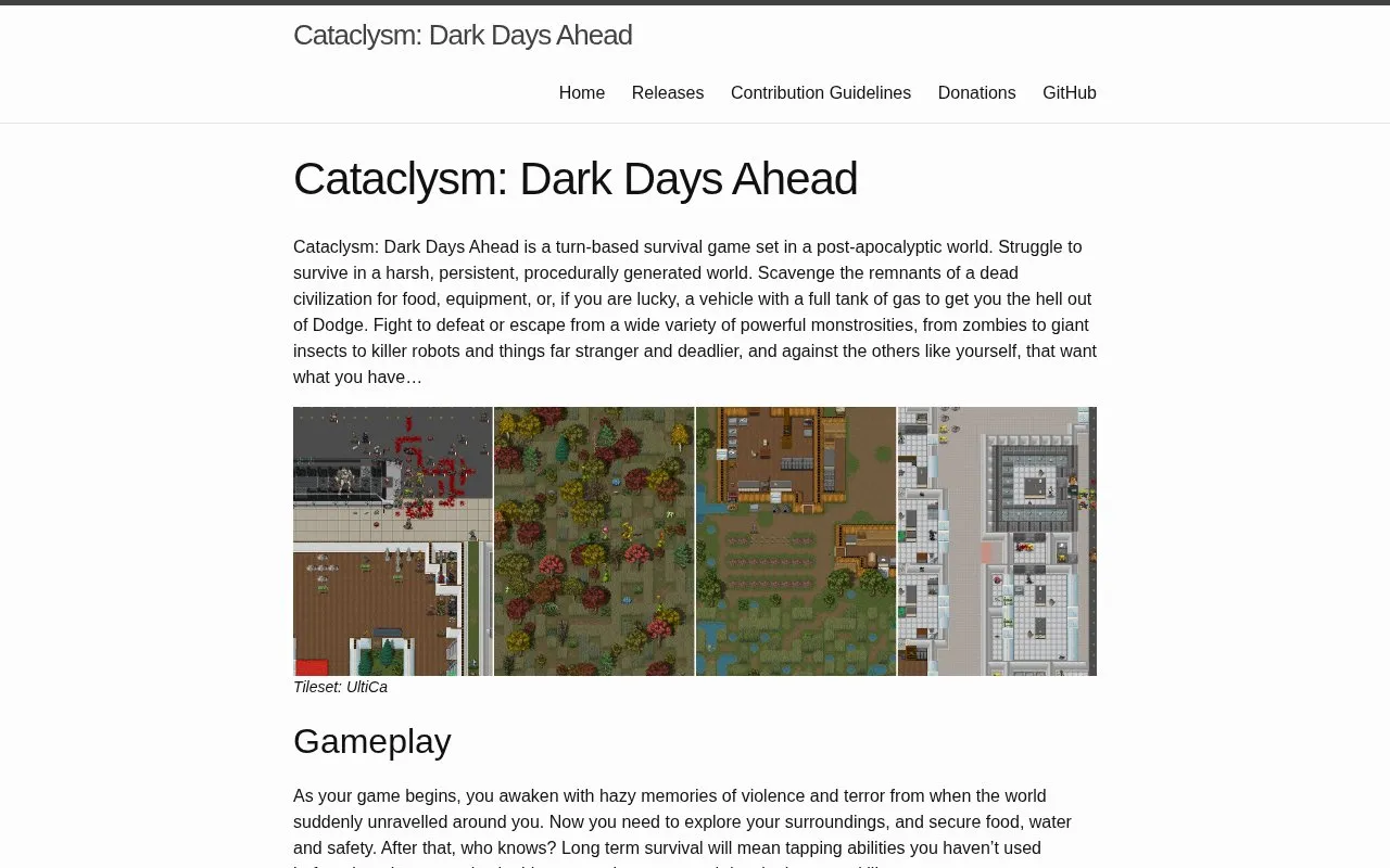Cataclysm: Dark Days Ahead homepage screenshot